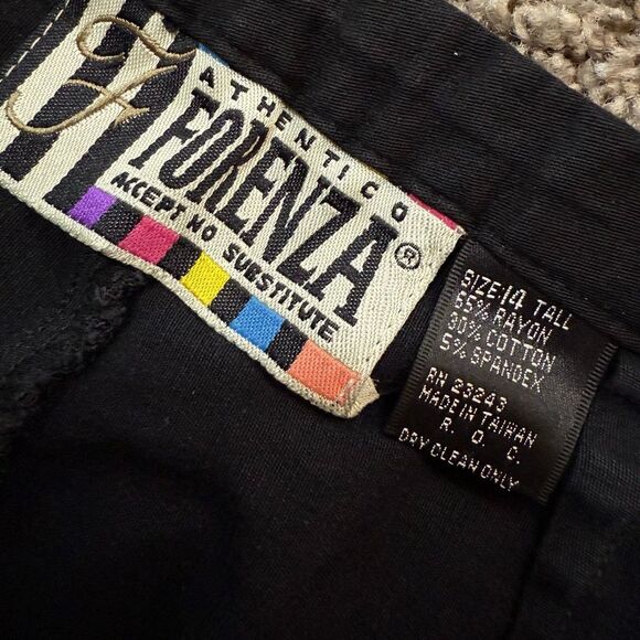 Forenza Black Pants Straight Leg Stripe Medium/Large 14 28” - Picture 3 of 6